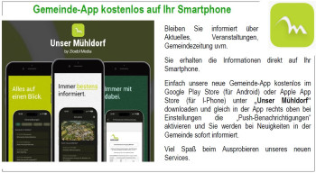 Gemeinde-App auf Smartphone in drei verschiedenen Ansichten